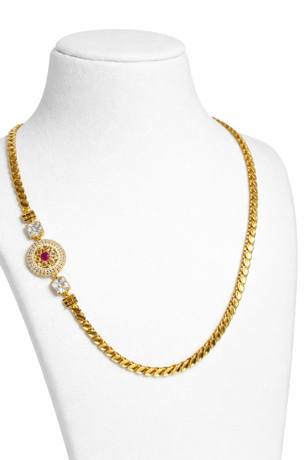 Royal Ruby Charm Gold-Plated Necklace