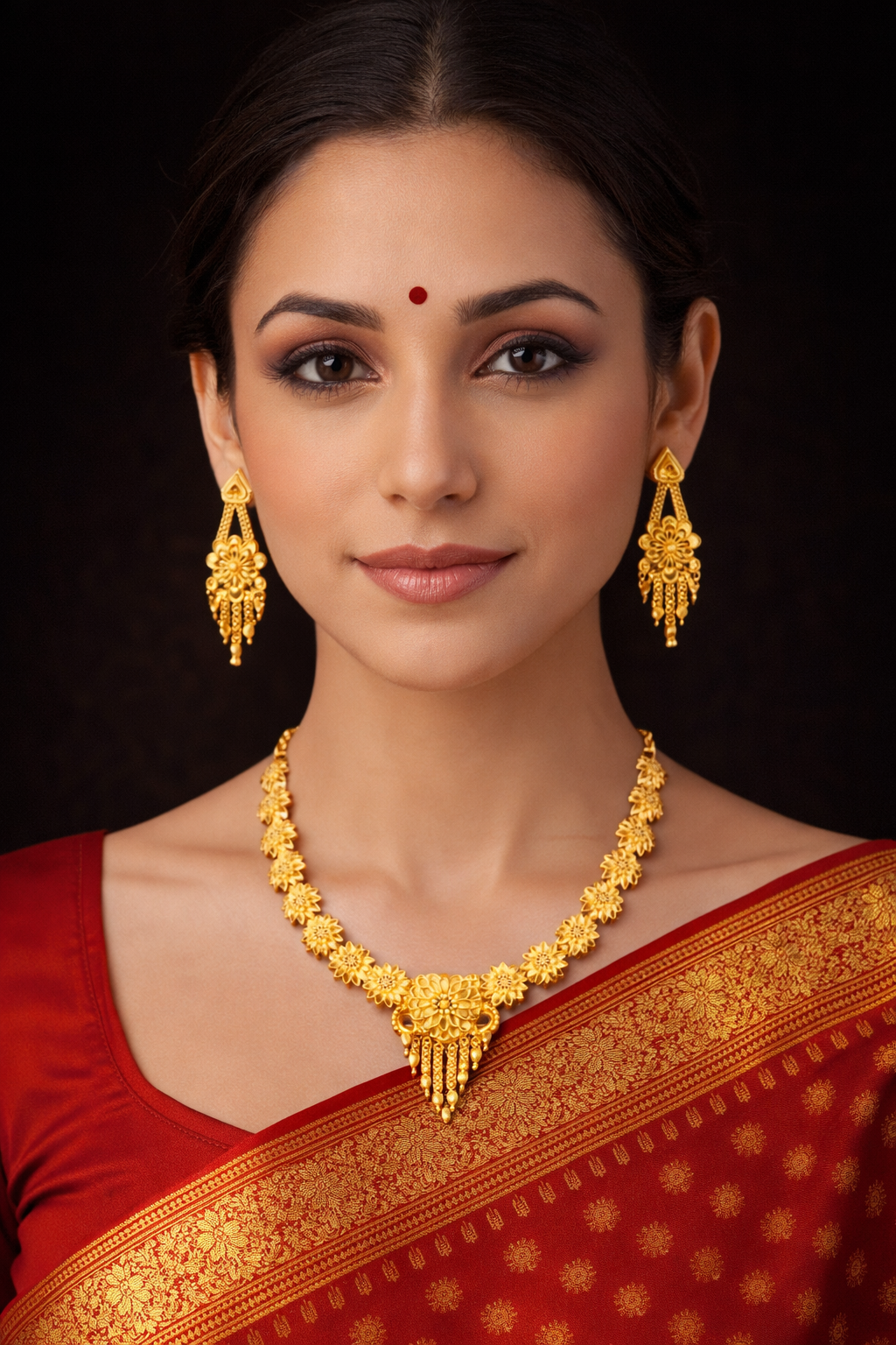 Sacred Floral Temple Gold Necklace