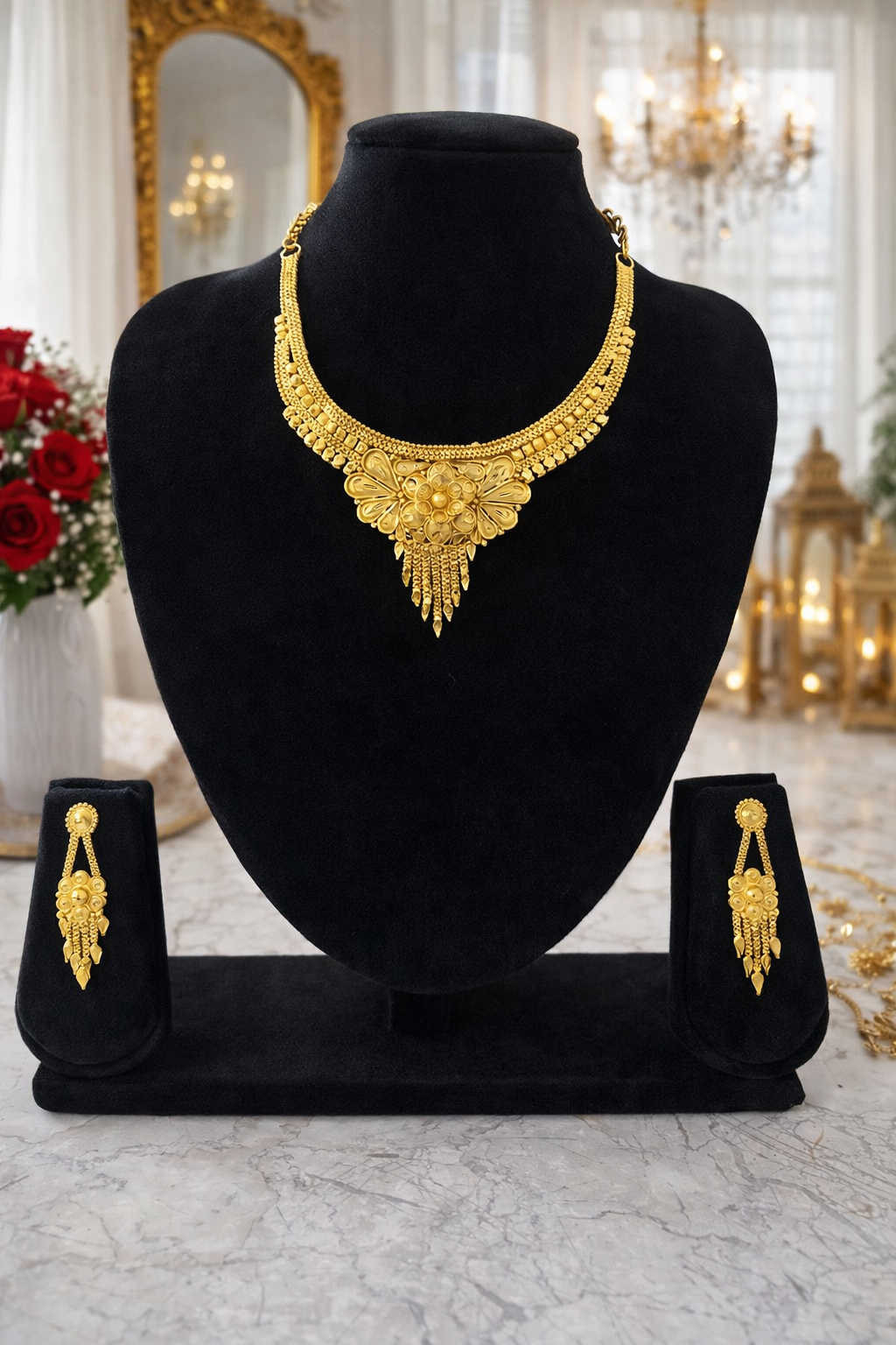 Divine Floral Majesty Necklace Set