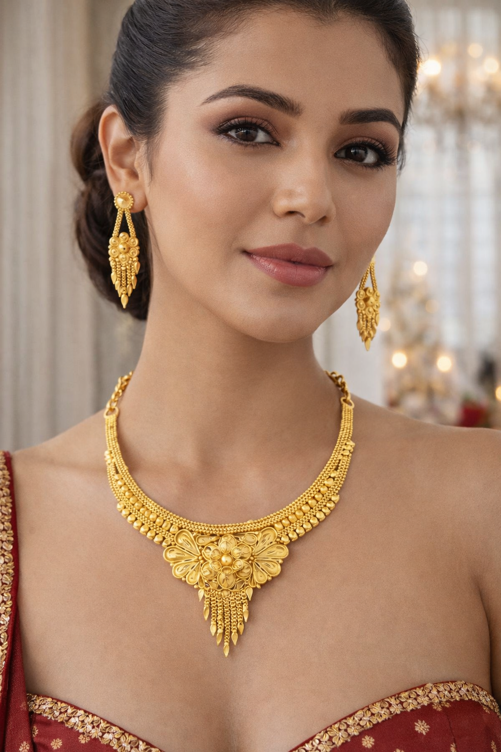 Divine Floral Majesty Necklace Set