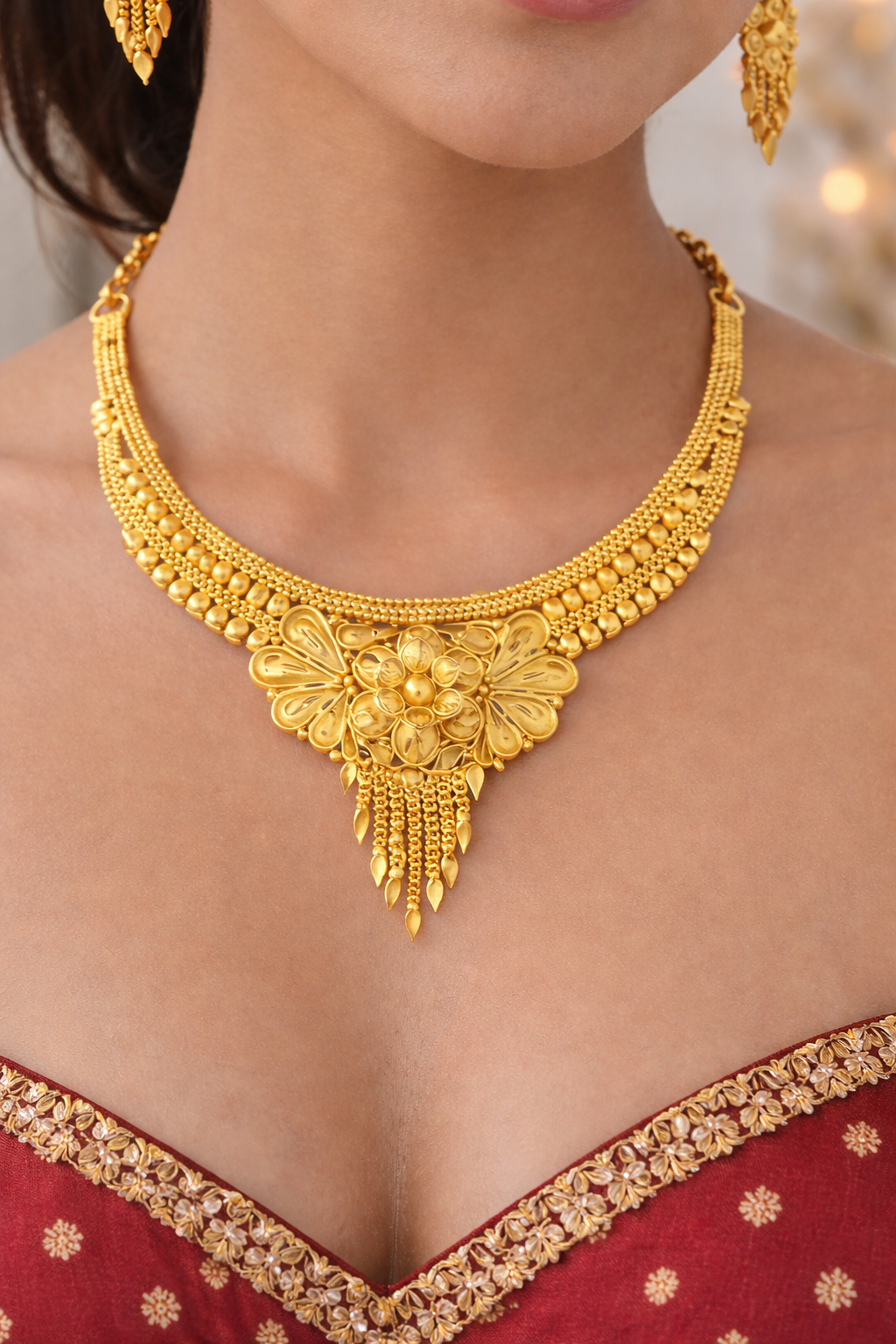 Divine Floral Majesty Necklace Set