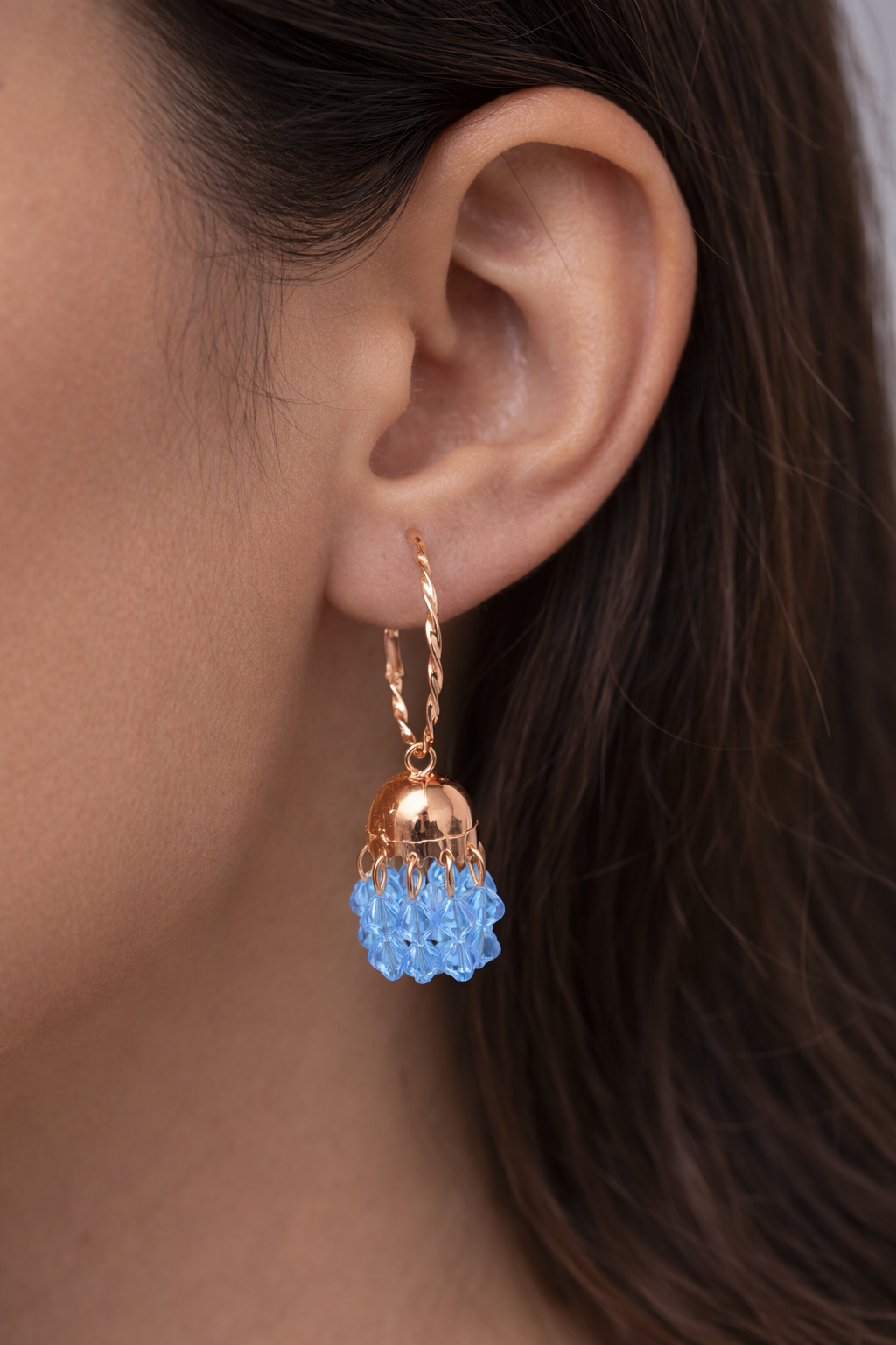 Sky Bloom Rose Gold Drop Earrings