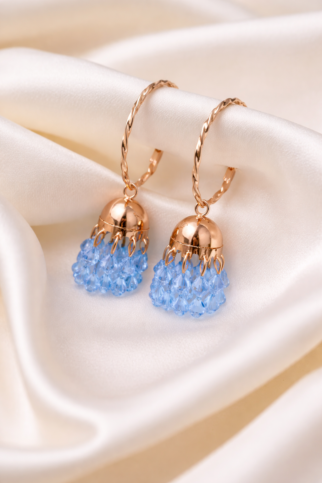 Sky Bloom Rose Gold Drop Earrings