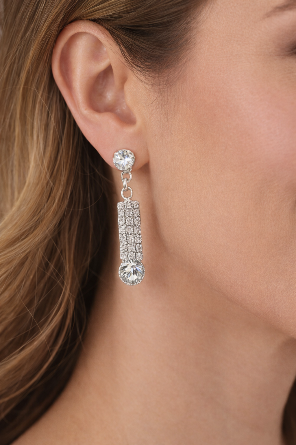 Crystal Cascade Elegance Drop Earrings