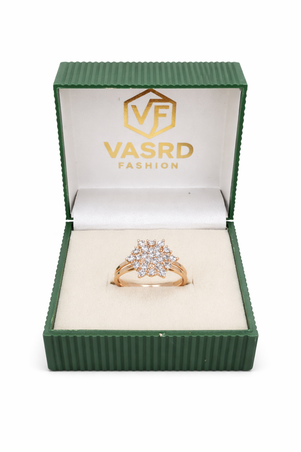 Rose Gold Floral Cluster Diamond Ring