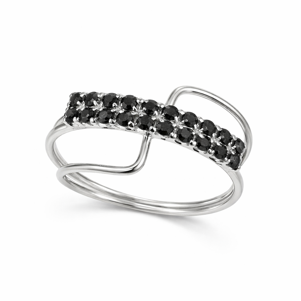 Black Stone Designer Silver Ring