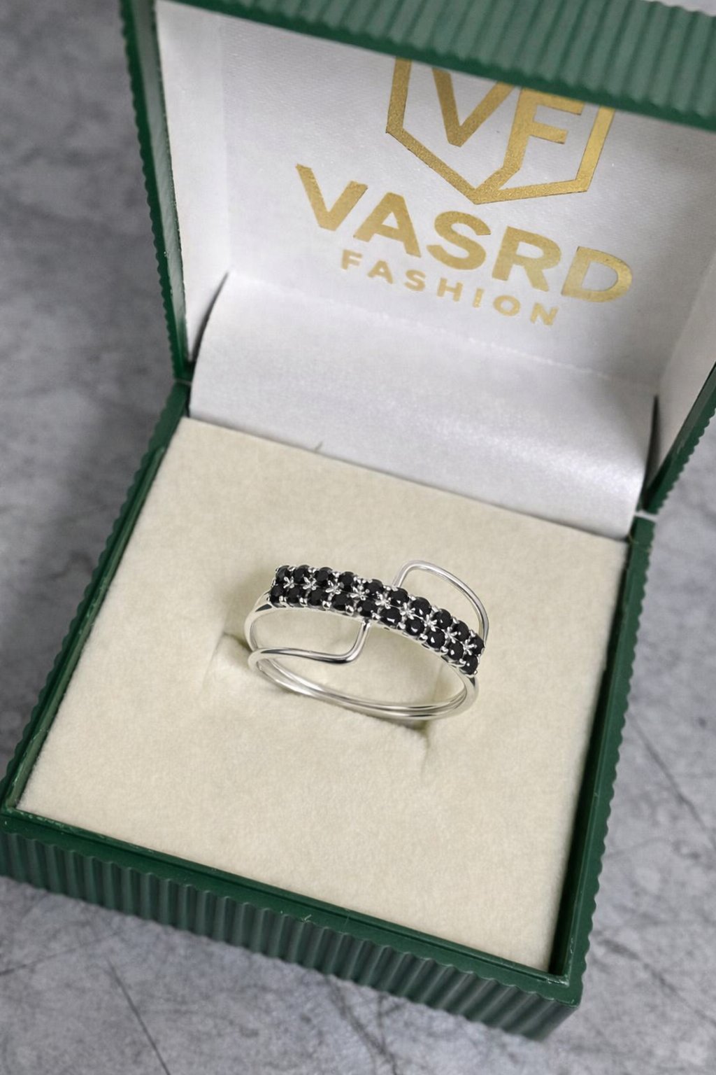 Black Stone Designer Silver Ring