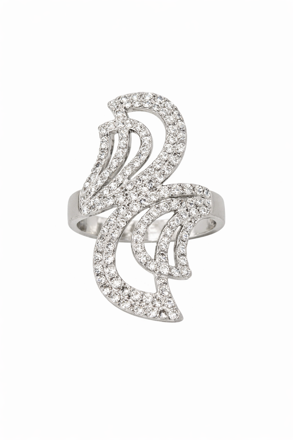 Crystal Swirl Designer Ring
