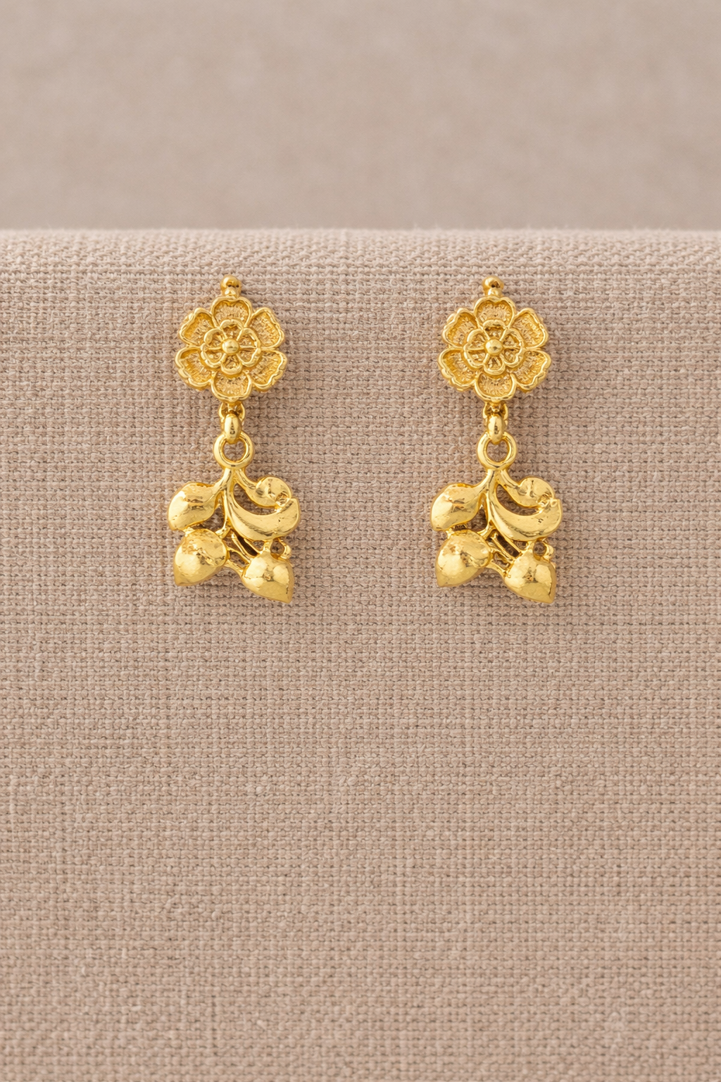 Golden Blossom Floral Necklace & Earrings Set