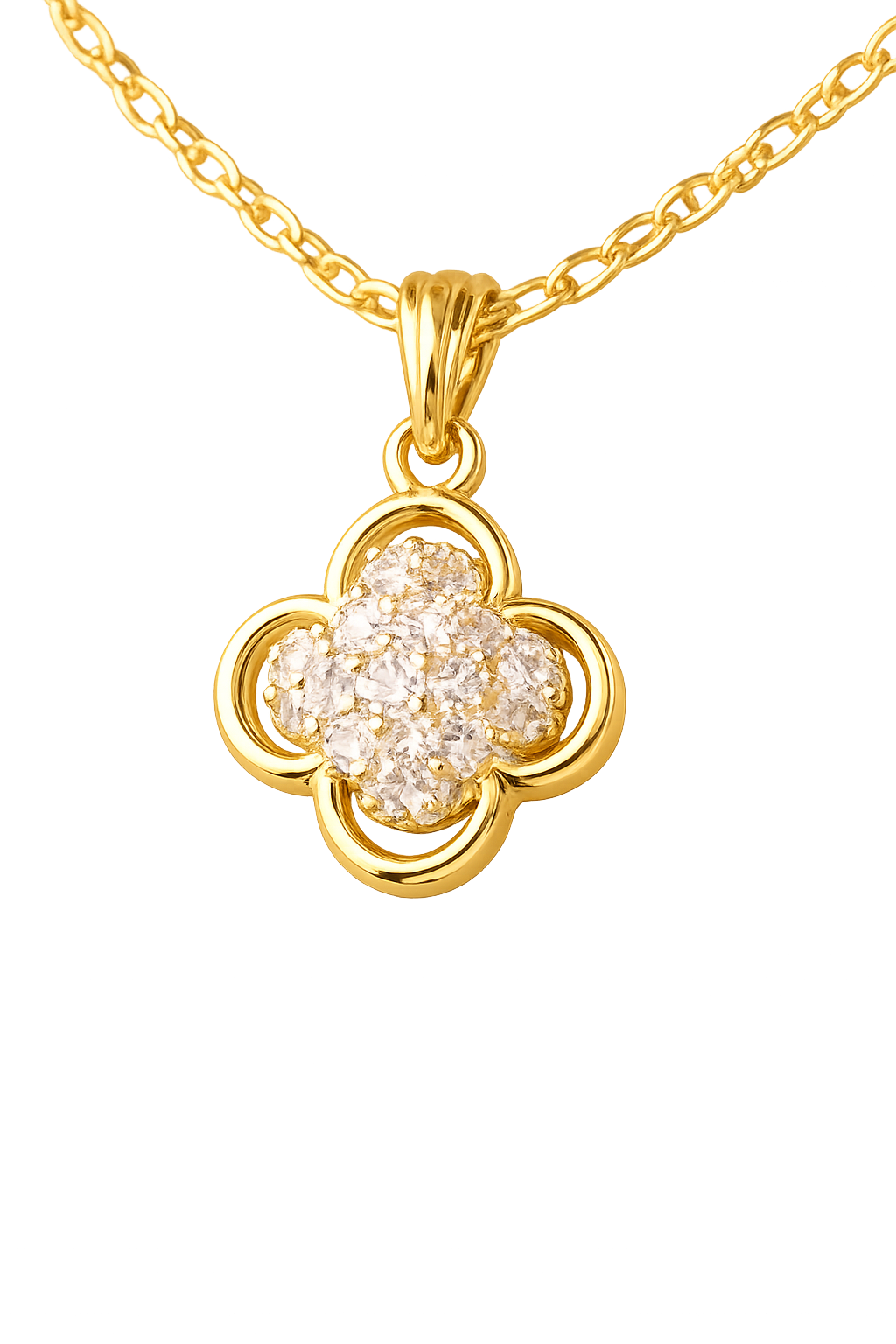Golden Clover Sparkle Pendant