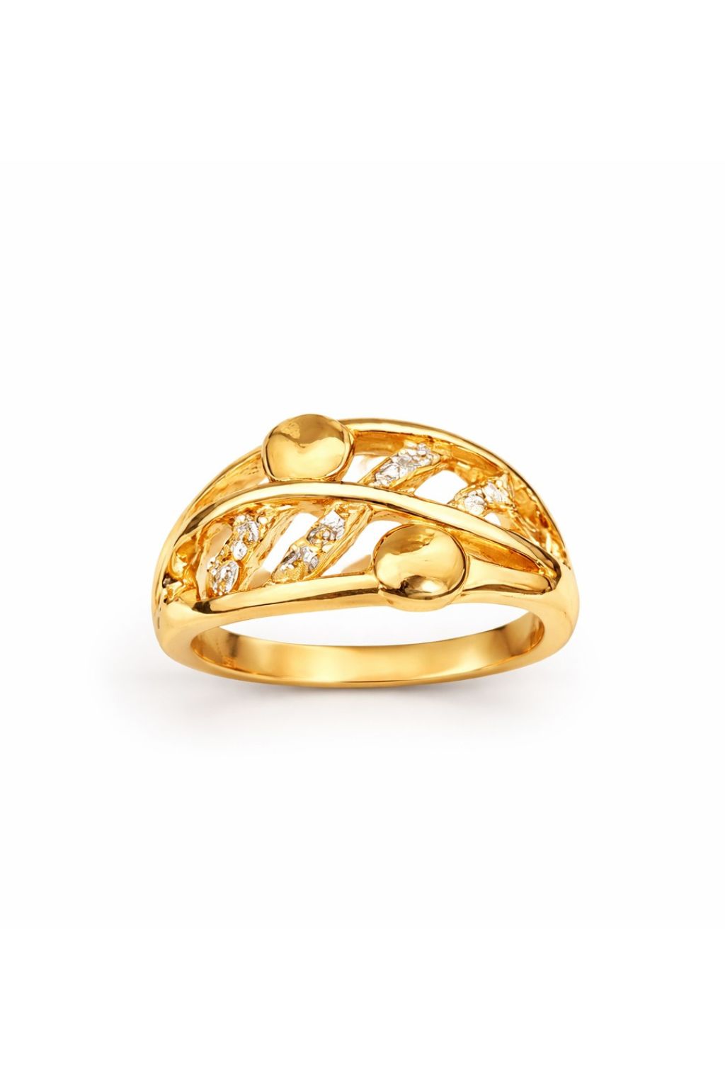 Royal Curve Gold Diamond Band Ring