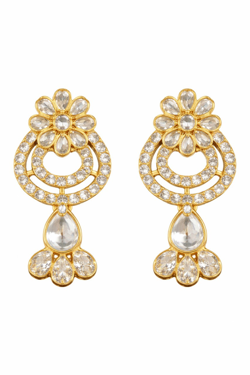 Royal Floral Kundan Necklace Set with Matching Earrings & Maang Tikka