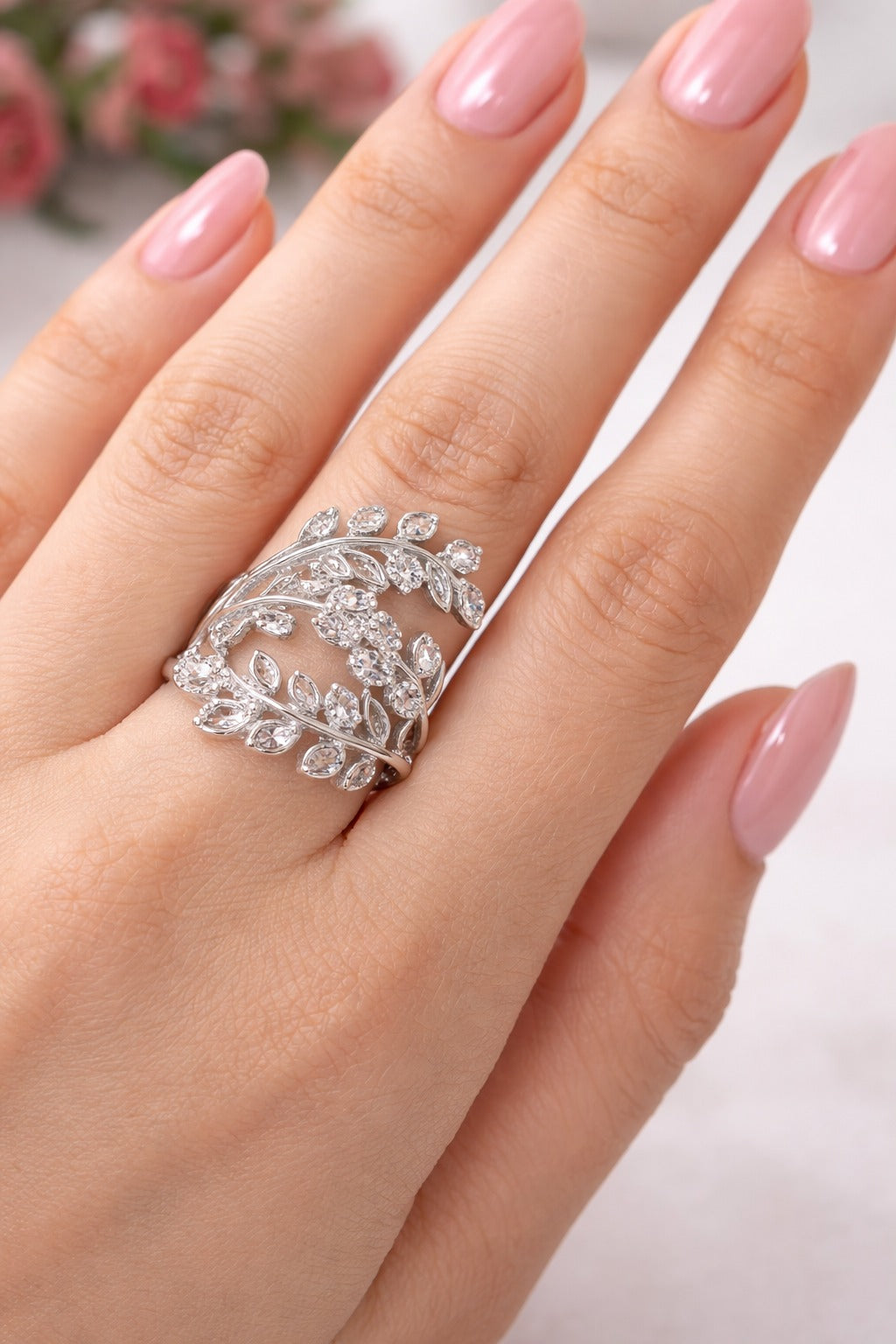 Diamond Vine Statement Ring