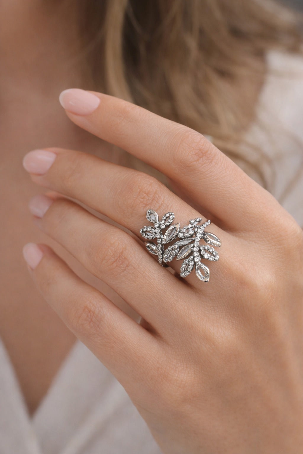 Diamond Leaf Designer Ring