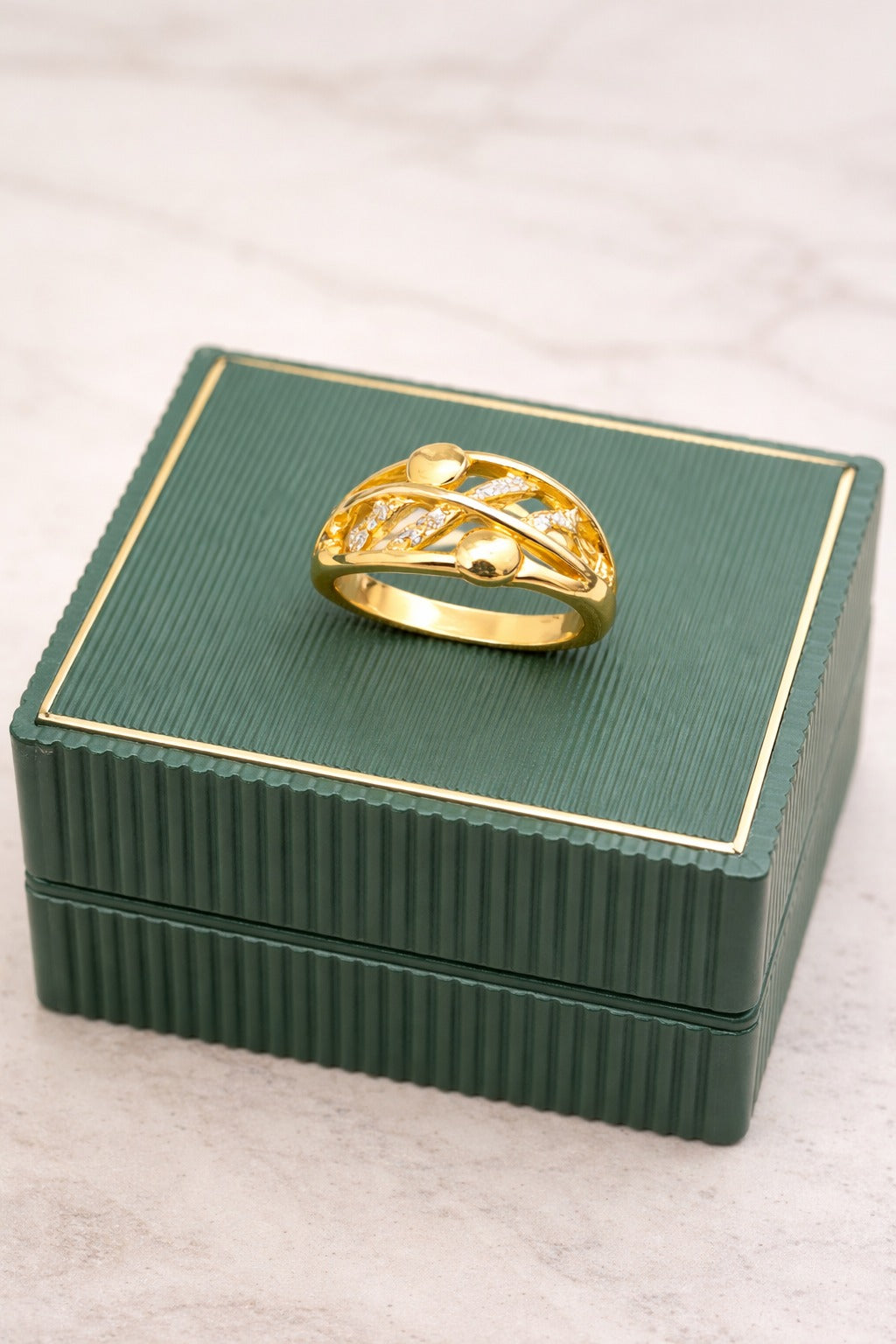 Royal Curve Gold Diamond Band Ring