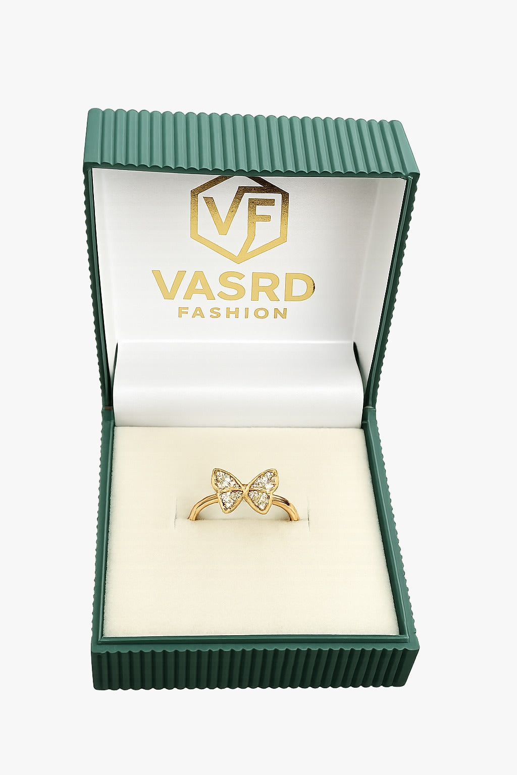 Rose Gold Butterfly Crystal Ring