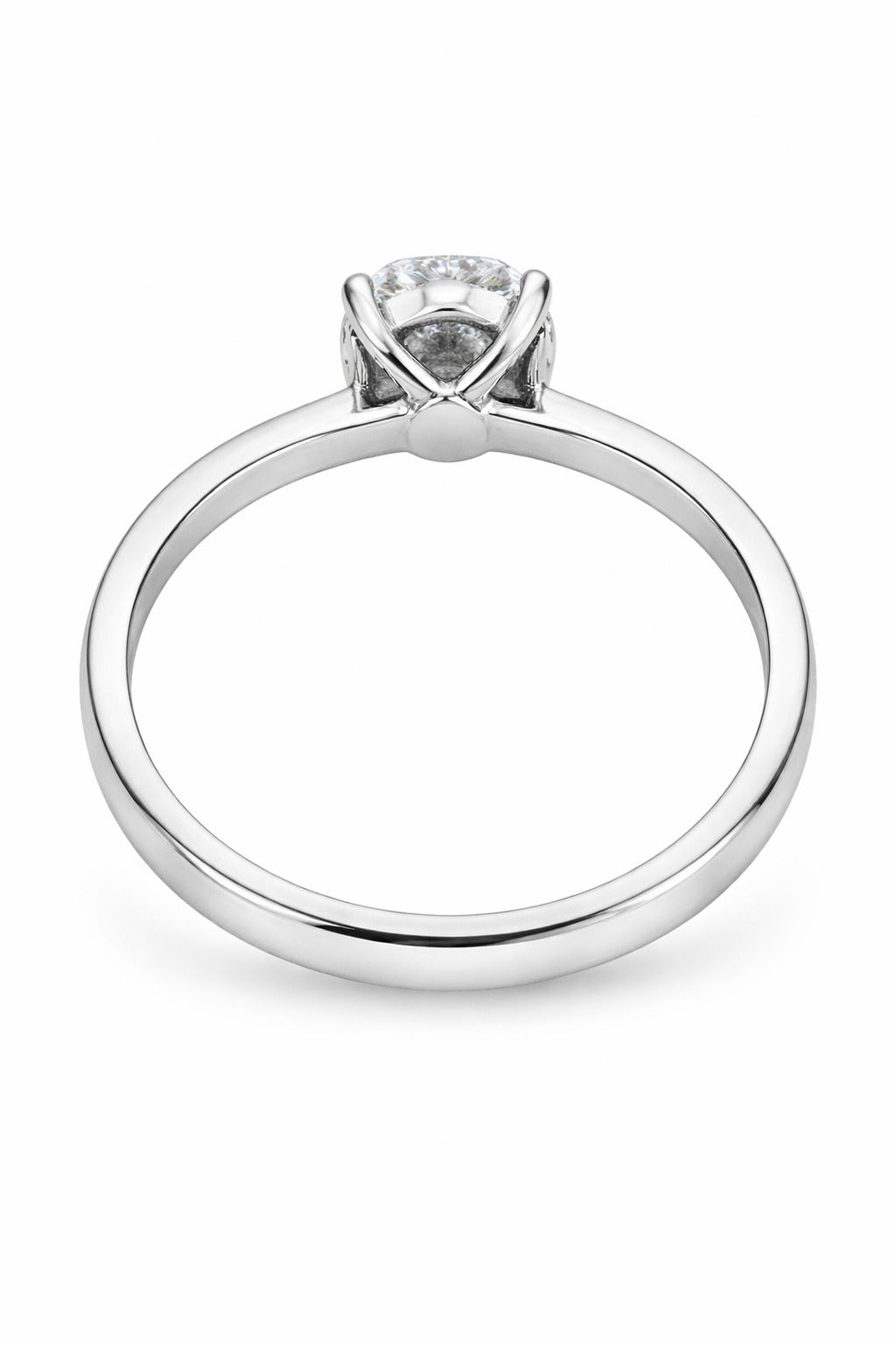 Silver Solitaire Diamond Ring
