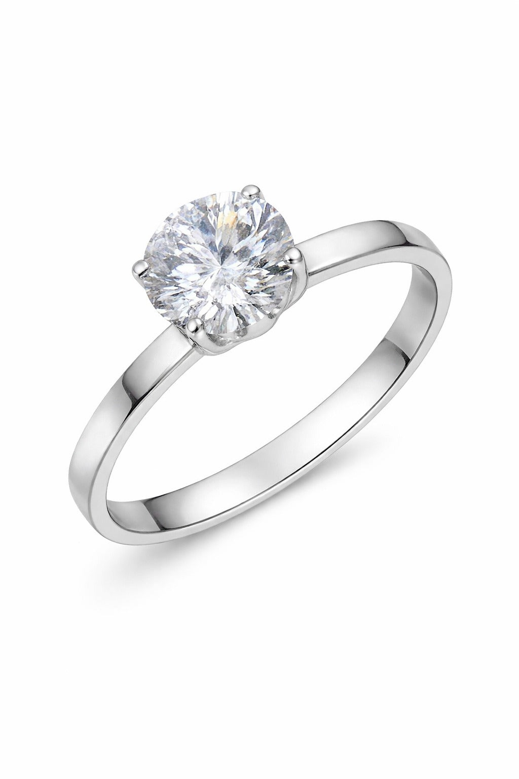 Silver Solitaire Diamond Ring