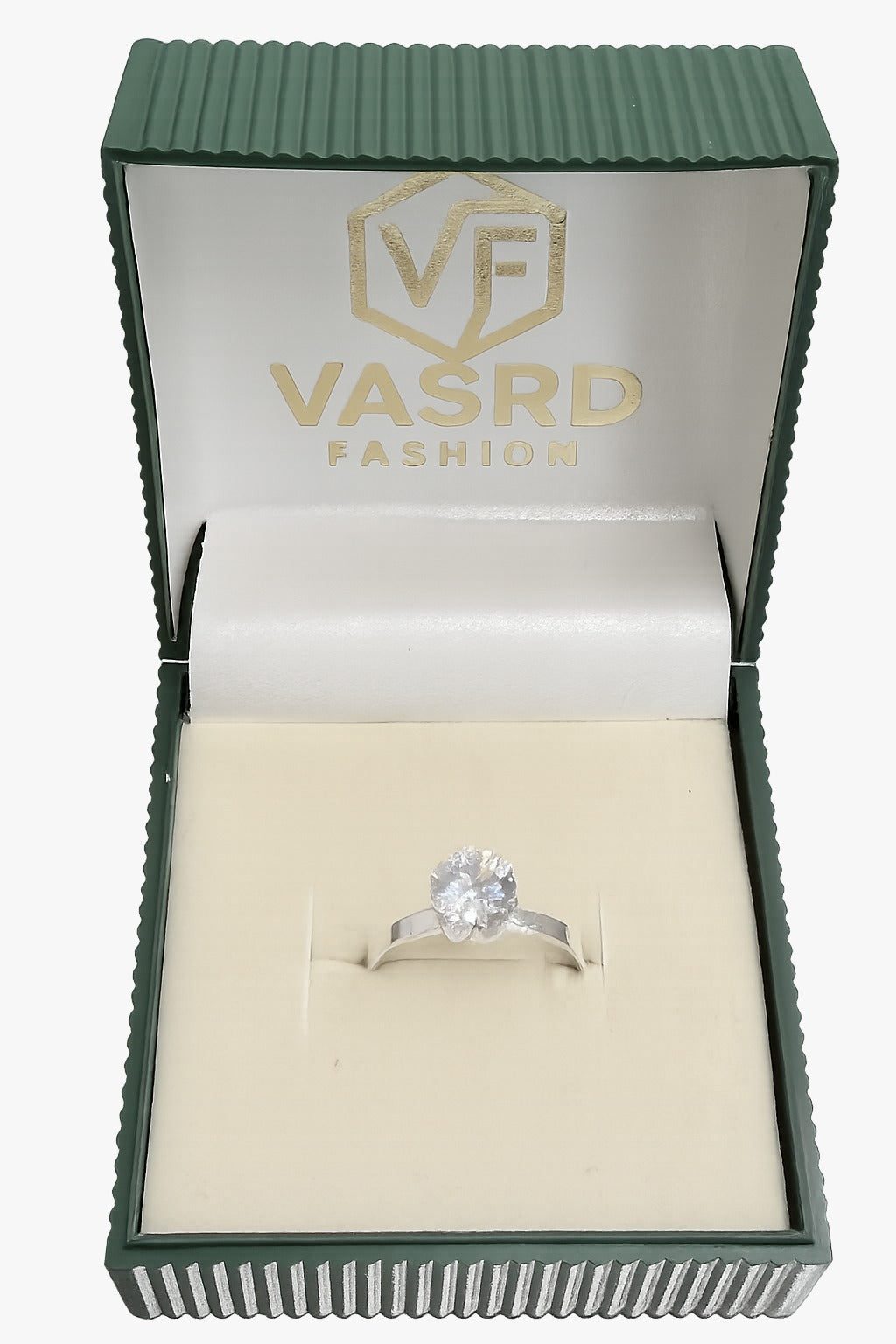 Silver Solitaire Diamond Ring