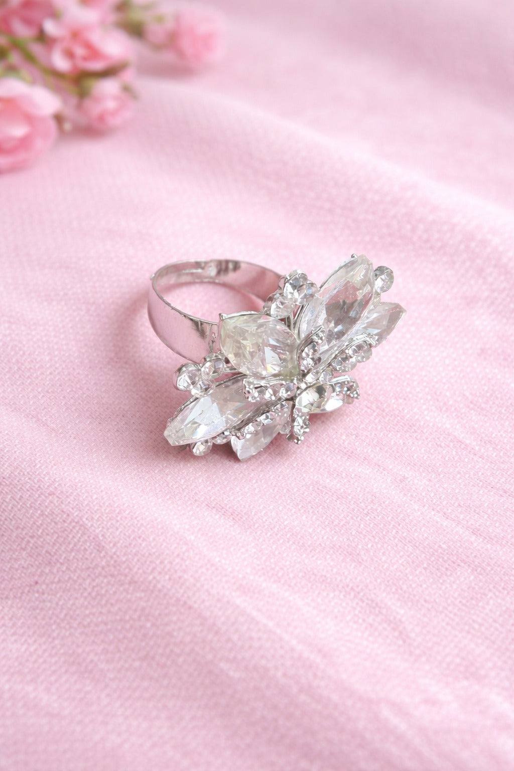 Crystal Bloom Statement Ring