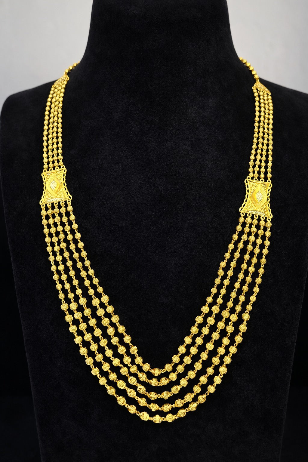 Royal Multi-Layer Beaded Gold-Finish Necklace | Traditional Ethnic Jewellery