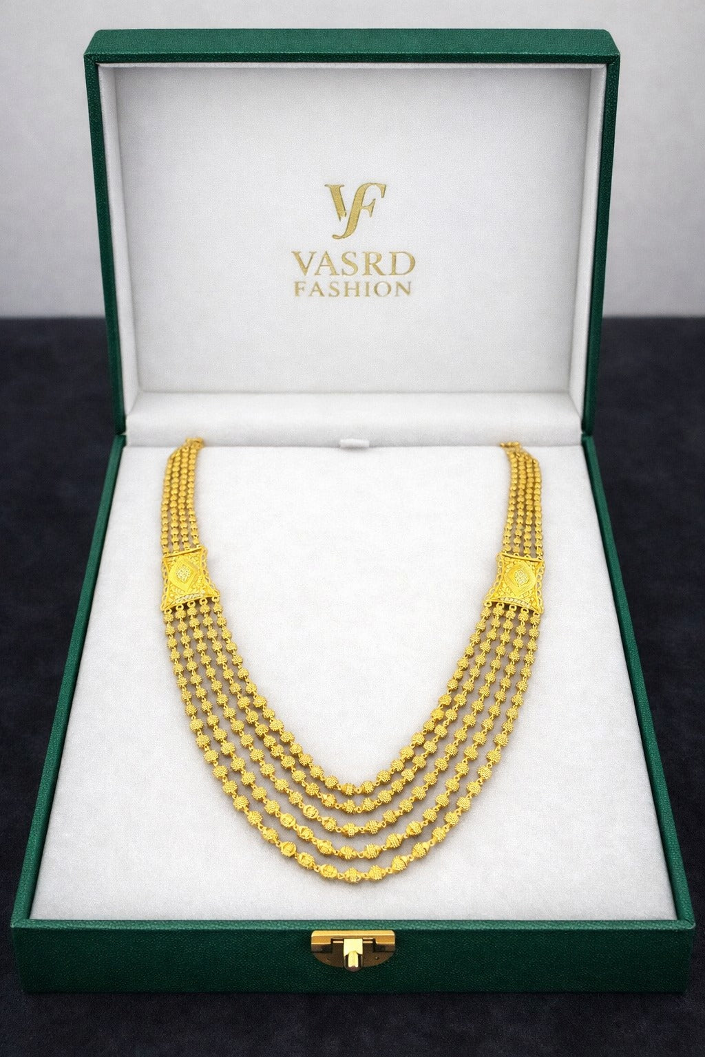 Royal Multi-Layer Beaded Gold-Finish Necklace | Traditional Ethnic Jewellery