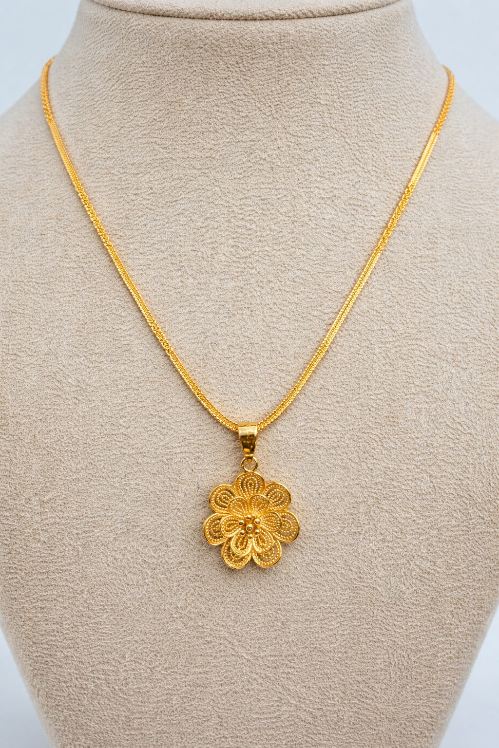 Elegant Floral Gold-Finish Pendant Necklace | Traditional Designer Jewellery