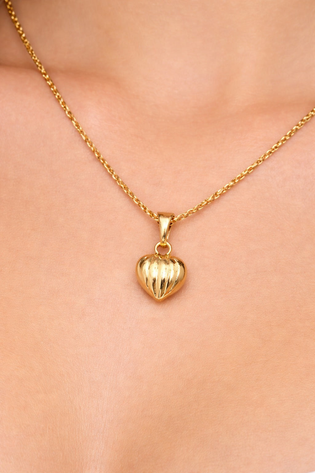 Minimal Heart Pendant Gold-Finish Necklace | Elegant Daily Wear Jewellery