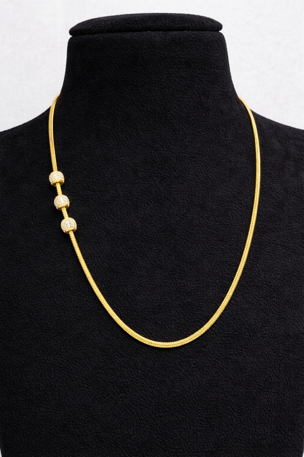 Minimal Gold-Finish Beaded Necklace | Elegant Daily Wear Chain