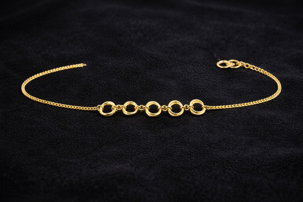 Elegant Five-Circle Gold Chain Bracelet