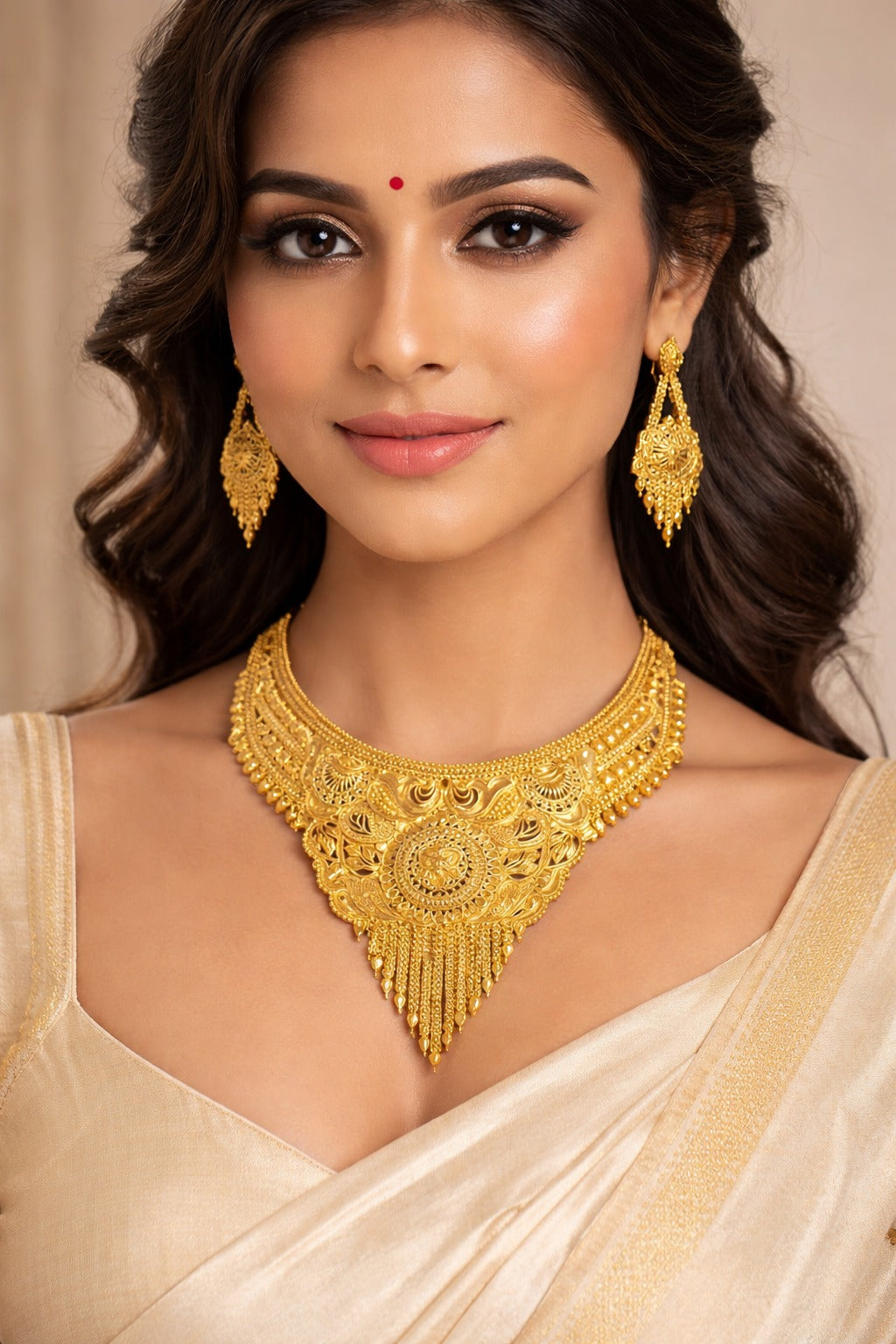 Royal Maharani Heritage Gold Necklace Set