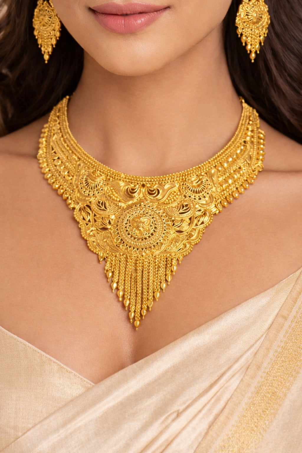 Royal Maharani Heritage Gold Necklace Set