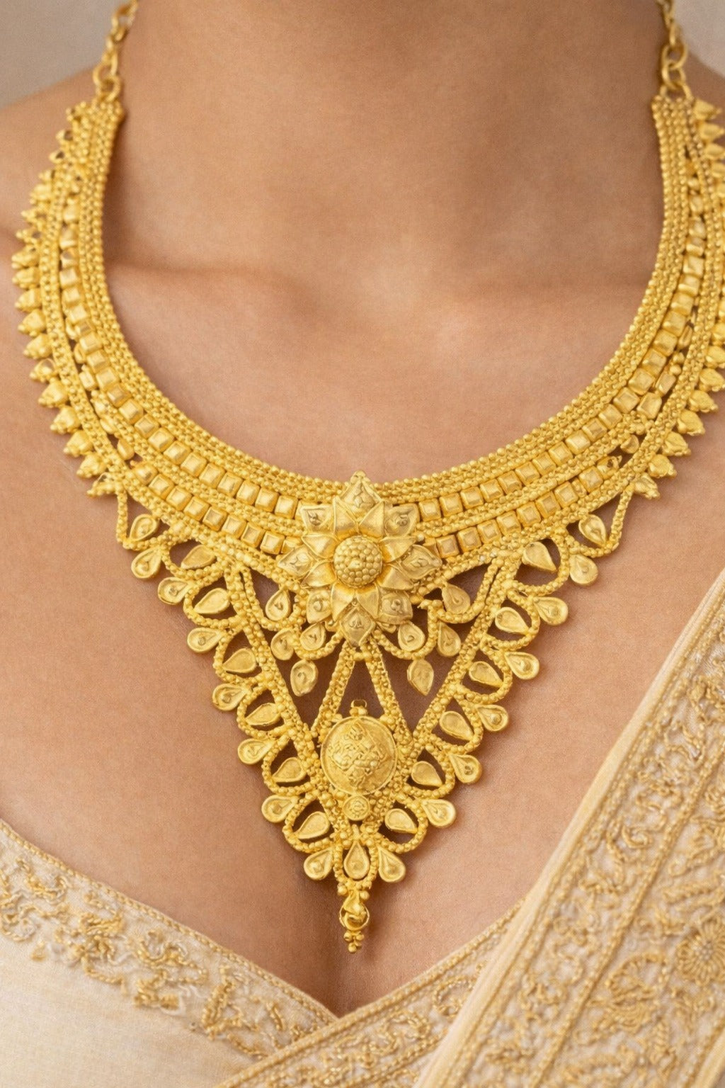 Royal Heritage Temple-Style Gold Necklace Set