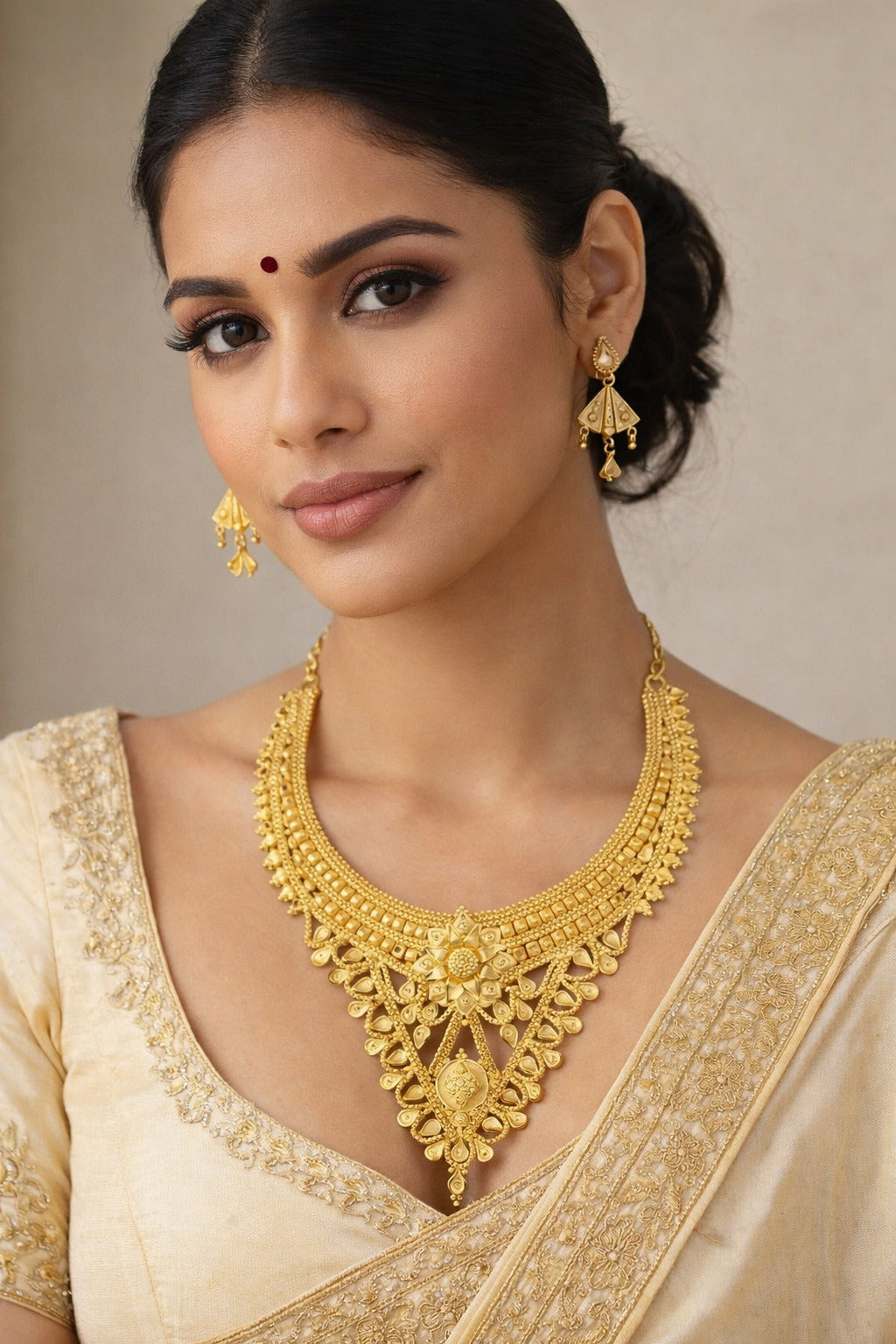 Royal Heritage Temple-Style Gold Necklace Set