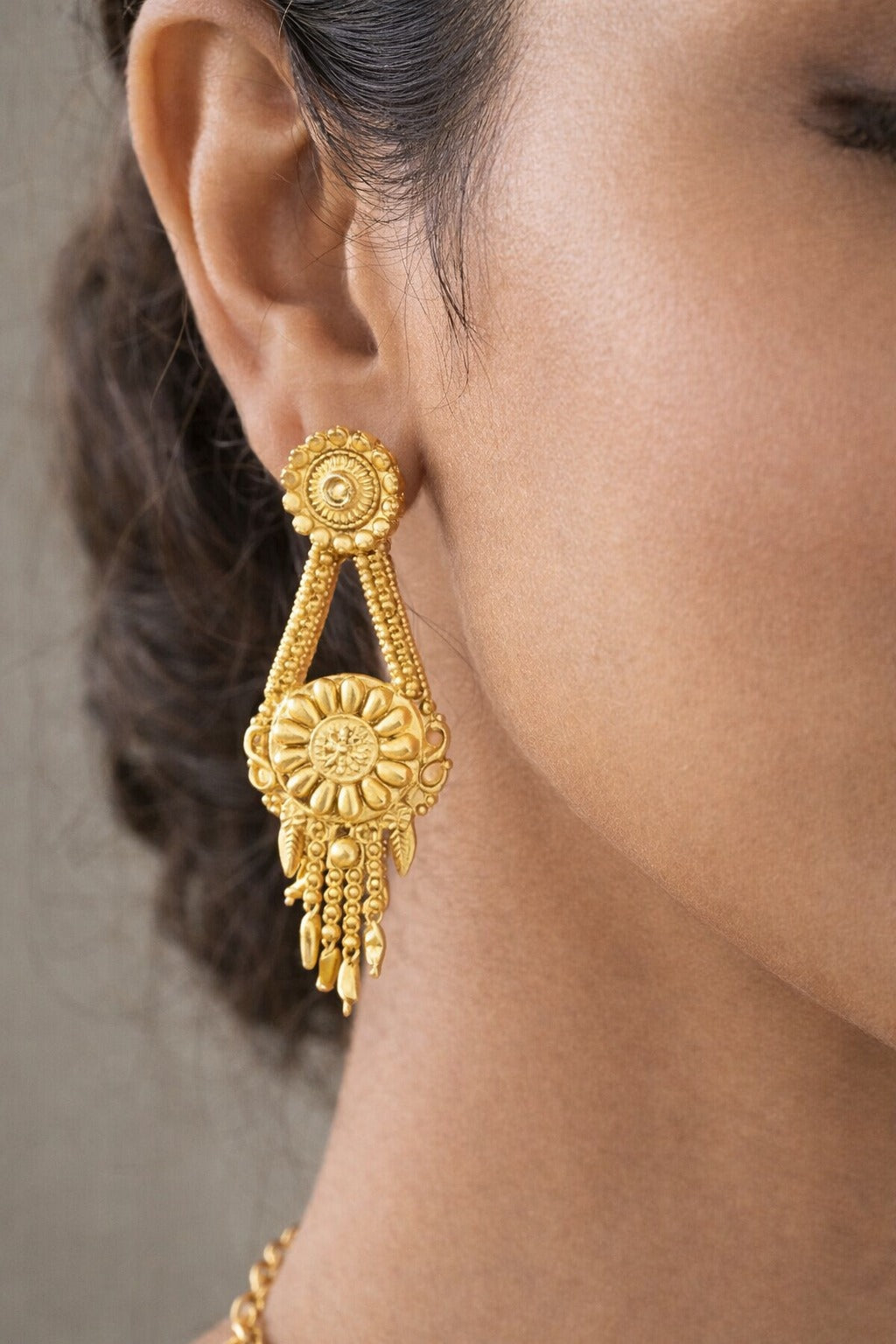 Classic South Indian Temple Gold Necklace Set