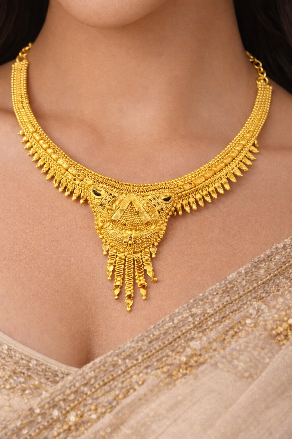 Rajwadi Heritage Gold Necklace & Earrings Set
