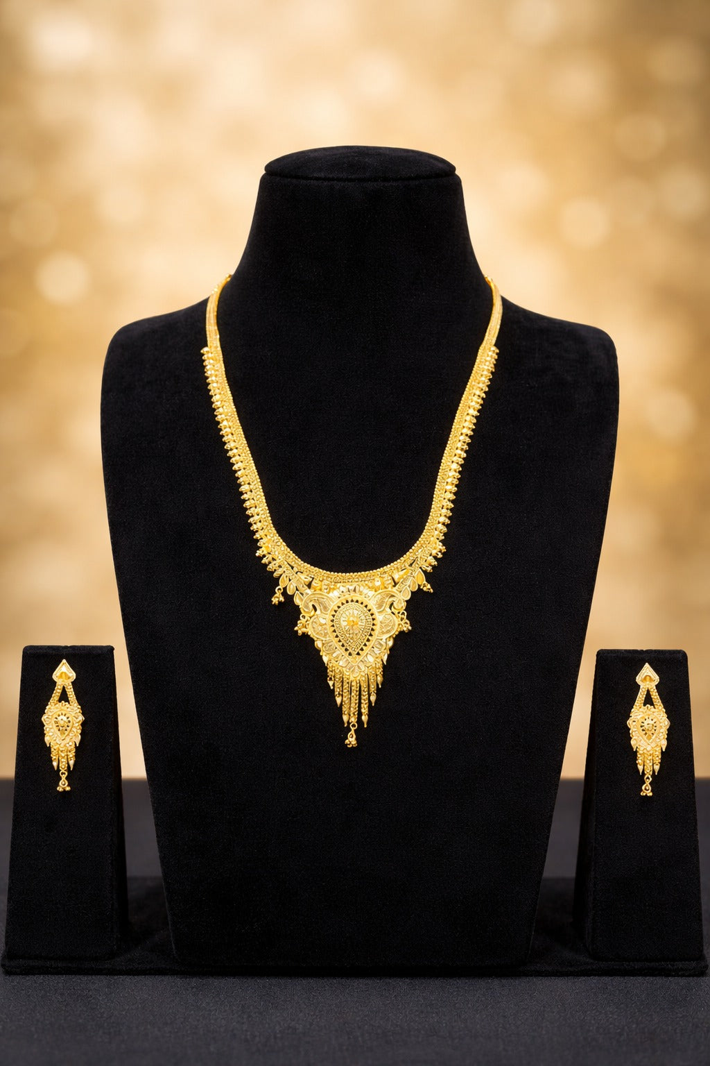 Regal Ethnic Gold Necklace Set for Weddings & Festive Wear