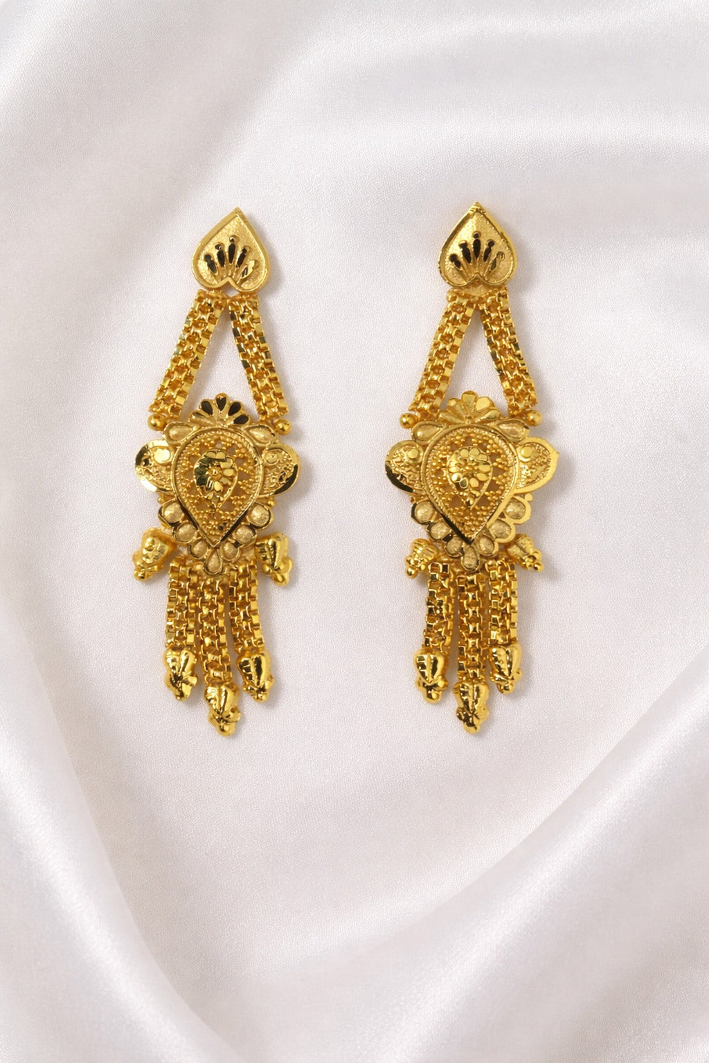 Royal Heritage Teardrop Gold Necklace Set with Matching Earrings