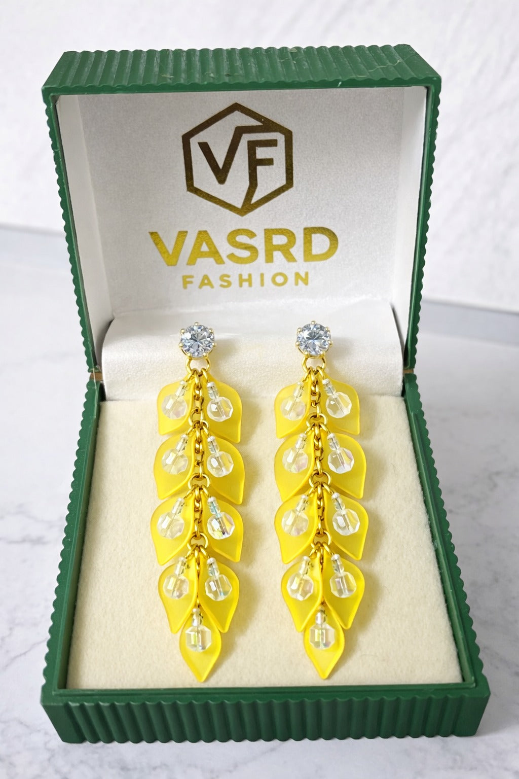 Golden Sunshine Leaf Drop Earrings