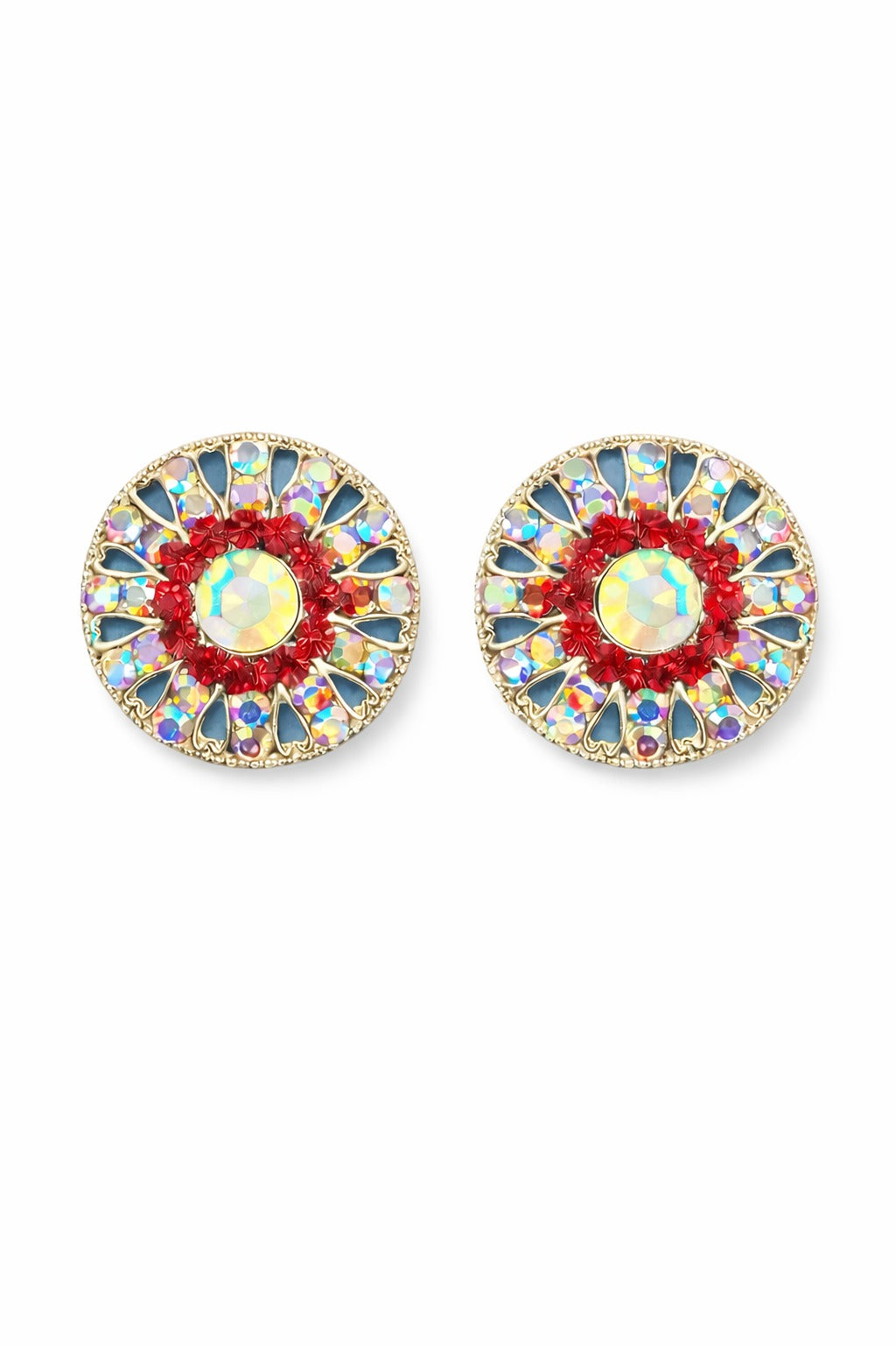 Celestial Prism Mandala Crystal Stud Earrings