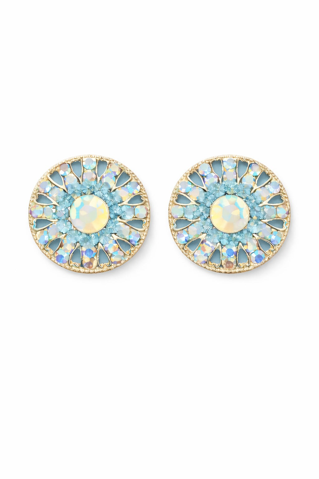 Ocean Bloom Crystal Stud Earrings