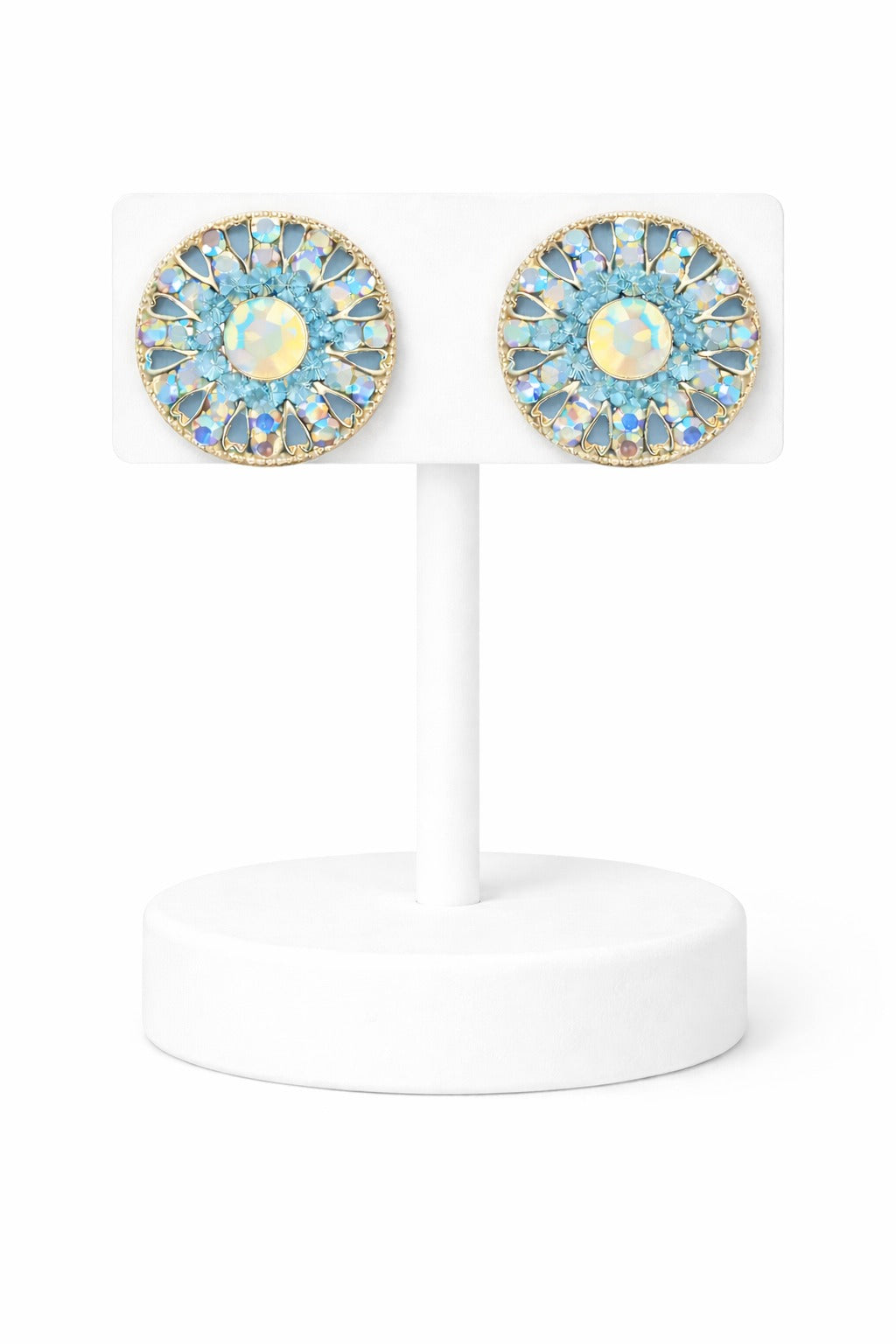 Ocean Bloom Crystal Stud Earrings