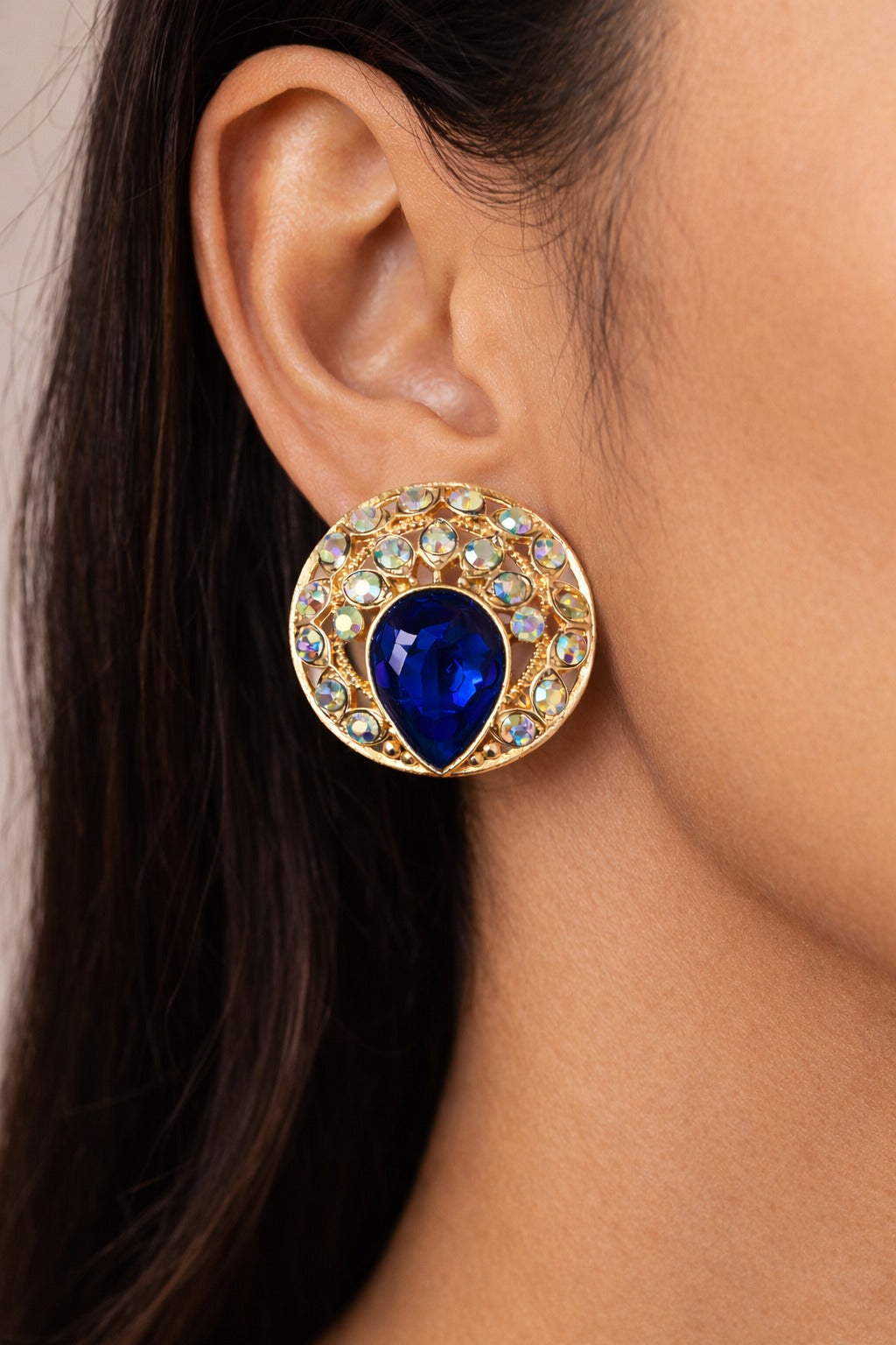 Royal Sapphire Aura Stud Earrings