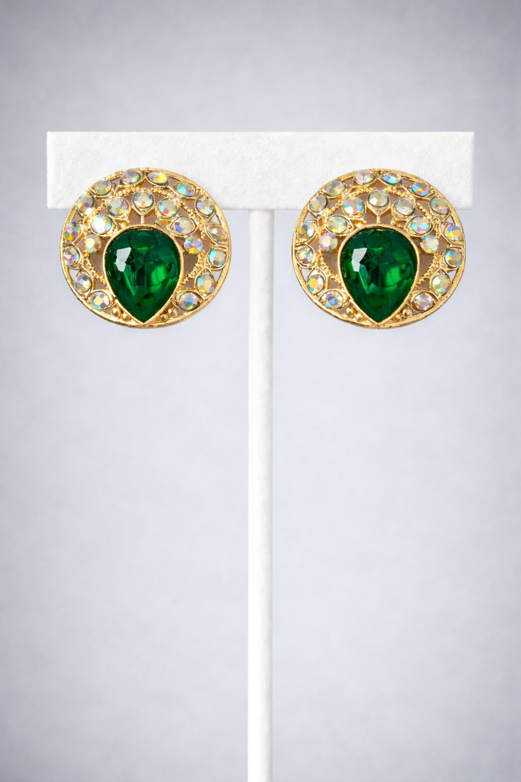 Emerald Royale Halo Stud Earrings