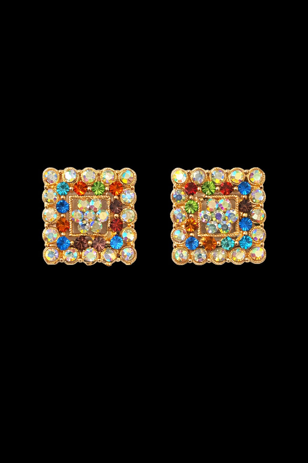 Prism Luxe Multicolor Crystal Stud Earrings