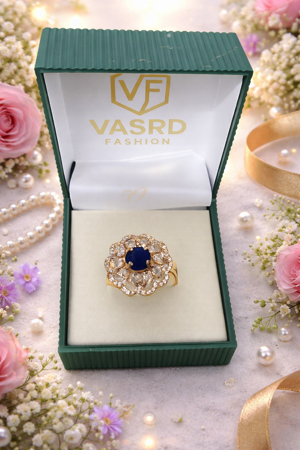 Royal Sapphire Blossom Ring