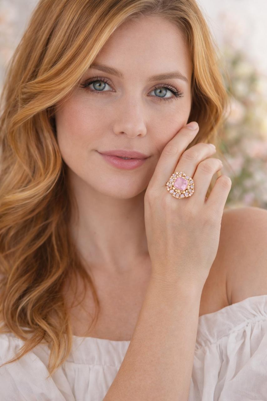 Blush Radiance Halo Ring