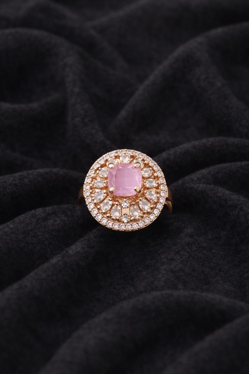 Blush Radiance Halo Ring