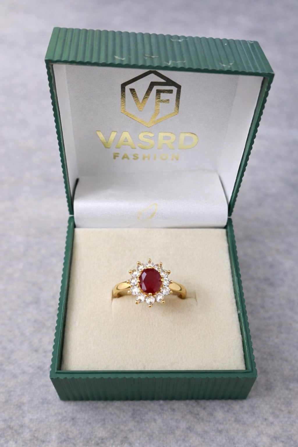 Royal Oval Ruby Halo Elegance Ring