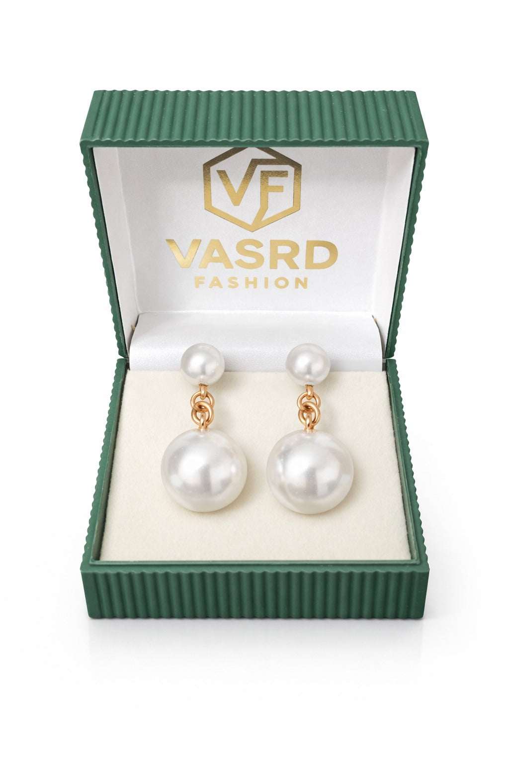 Classic Double Pearl Gold Drop Earrings